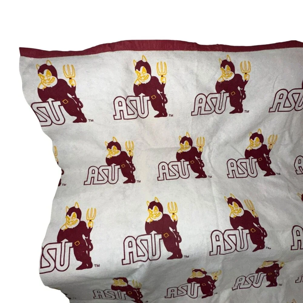 Rare Vintage Arizona State University Sun Devils Acrylic Throw Blanket 87 X 72